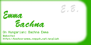 emma bachna business card